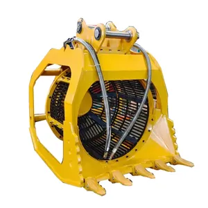 River Sand Washing and Screening Bucket Sand and Gravel Separation Drum Excavator Hydraulic Sieve Bucket Rotating Drum Screen thumbnail-6