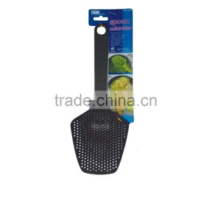 Food Grade Durable Vegetable Colander,black Nylon BBQ Spoon, Nylon Slotted Spoon thumbnail-1
