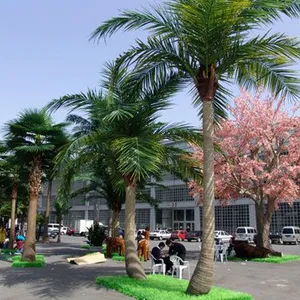 Factory Make High Quality Types of Palm Trees 12 Foot UV Resistant Outdoor Ornamental Artificial Large Date Palm Coconut Tree thumbnail-3