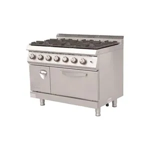 Professional Gas Cooker 6 Burners & Oven - Model E-RQB-700-6AG, 1050x700x850mm thumbnail-1