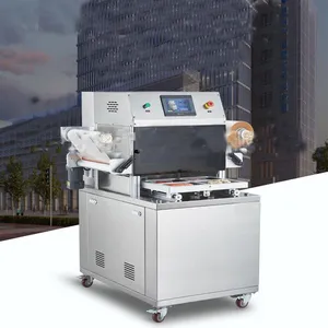 MO-QDMECH Automatic Vacuum Skin Packaging Machine BZ027 PLC Control Food Tray Skin Packer for Meat Seafood Cooked Food thumbnail-3
