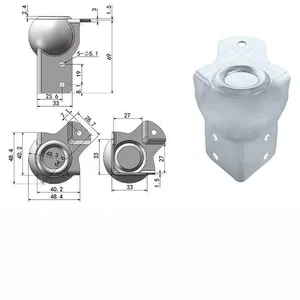 5 Holes Professional Classic Brace Ball Corner With Offset Heavy Duty Flight Case Hardware for Road Case/Studio Equipment thumbnail-3
