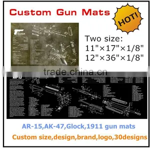 Hot Sale New Design Custom AR-15,AK47,Glcok,Beretta92 Gun Cleaning Mat,gun Mat for Rifle & Pistol Preparing and Cleaning Quality Choice thumbnail-1