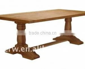 DT-4019 Solid Oak Furniture Refectory 2 Seater Dining Table thumbnail-1