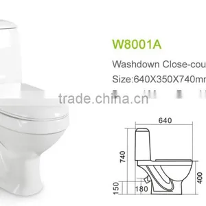 Sanitary Ware Two -piece X-trap Gravity Flushing Toilet W8001 thumbnail-5