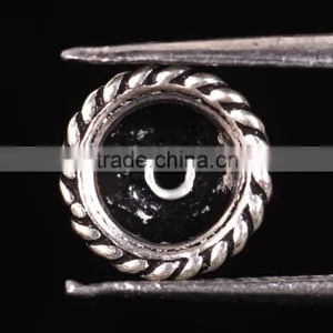 925 Solid Sterling Silver Round Fine Cap Beads thumbnail-2