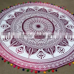 Large Round Beach Towel Turkish Throw Roundie Ombre Mandala Round Towel thumbnail-4