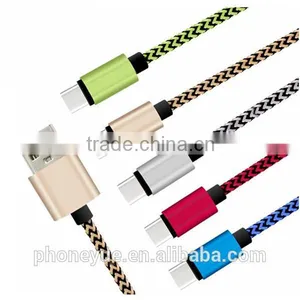 New Design Colorful Nylon Braided Usb 3.1 Type-c Cable for Type c Devices thumbnail-1