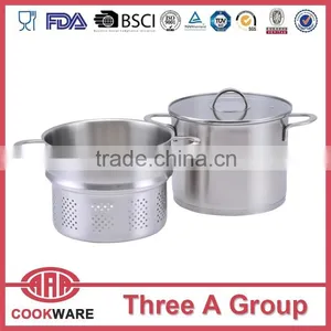 2015 New Item Stainless Steel Cooking Pot With Steamer and Folded Handle thumbnail-1