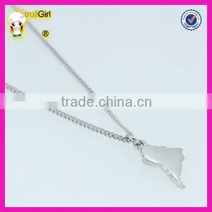14K Gold Plated Silver Map Necklace, South America Map Pendant Necklace Wholesale thumbnail-3