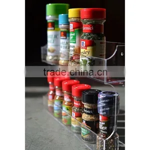 Clear Acrylic Wall Mounted Counter Top 2 Tier Spice Rack thumbnail-2