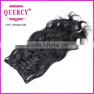 Unprocessed Virgin Remy Brazilian Human Hair Double Drawn Thick Ends Clip In Hair thumbnail-1
