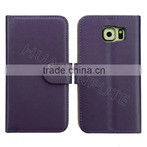 Flip PU Leather Case With Card Slot For Samsung Galaxy S6, Book Style Wallet Case For Galaxy S6 thumbnail-3
