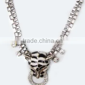 Leopard Head Casting And Box Chain Fashion Jewelry Necklace thumbnail-1
