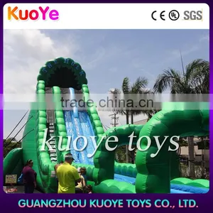 55mm Plato PVC Fireproof Inflatable Skyscraper Water Slides With Blue Crush 2 Lane Run thumbnail-4