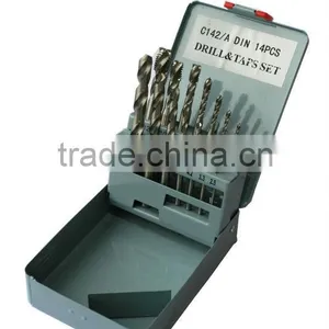 14pcs Hss Spiral Fluted Tap and Drill Sets,DIN371/376 thumbnail-1