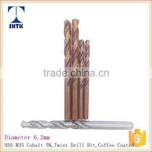 Prfessional Quality HSS M35 Cobalt Drill Fully Ground Twist Drill Bit,Dia 6.2mm, Drill Bit thumbnail-1