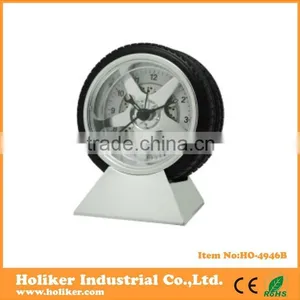 New Fashion Fancy Tire Table Clock With Chrome thumbnail-1