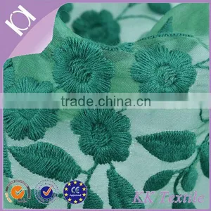 100% Polyester 3D Printer Organza Fabric With Multicolor Embroidery Flower thumbnail-1