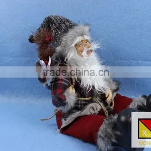 Majestic Sitting Santa Claus Christmas Figure With Gift Bag thumbnail-2