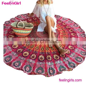 2016 Multicolor Yoga Mat Women's Beach Towel Womens Blanket Table Cloth Round Beach Pool Home Shower Towel thumbnail-5