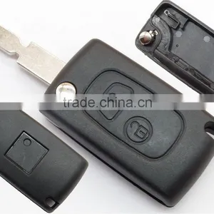 Fits Citroen C2 C3 C4 C5 Peugeot 106 307 406 2 Button Flip Remote Car Key FOB Case Cover Shell thumbnail-1
