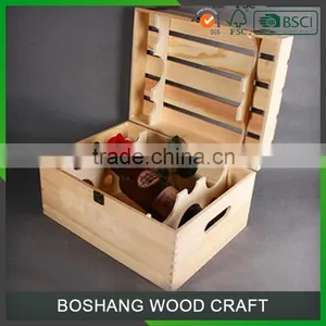 6 Bottles Wood Color Wine Glass Box thumbnail-3