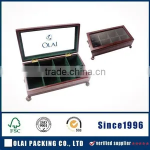 Vintage Style Wood Tea Box With Window Wholesale thumbnail-1