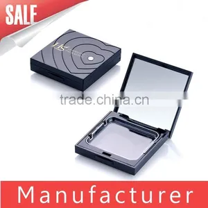 Black Square Makeup Plastic Face Powder Container With Mirror thumbnail-1