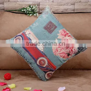 2015 Digital Printing Cartoon Car Series Cushion Cover Cotton and Linen Hold Pillow thumbnail-2