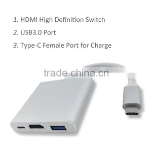 Type C to USB C/F+HDMI A/F+USB3.0 Hub thumbnail-2