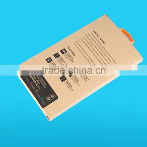 2016 Customized Brown Kraft Paper Box for Tempered Screen Protector With Silver Stamping and Plastic Hanger thumbnail-3