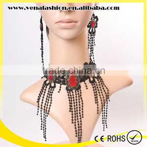 Lace Fashion Indian Jewelry Set, Cheap Necklace and Earring Sets thumbnail-1