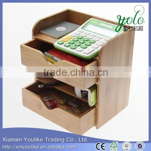 Wood Stationery Boxes Desk Organiser Bamboo Stationery Box thumbnail-2