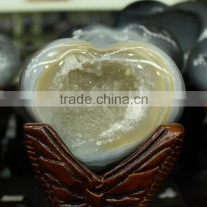 Natural Smile Agate Quartz Crystal Geode Ball thumbnail-2