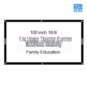 Wrap Fabric Soft Fabric Home Theater 100inch 16:9 Projection HD 3D Video Projector Simple Cinema Screen With Holes Portable thumbnail-1
