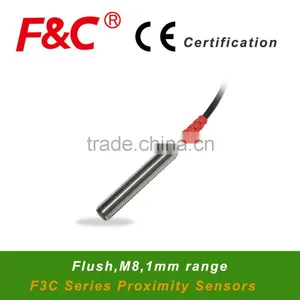 M8 F&C F3C-08KS01Series Proximity Position Sensor, 2 Years Warranty, 360 Degree LED View, Flush Sensor. thumbnail-1