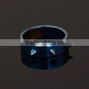 Blue Spikes Stainless Steel Ring thumbnail-1