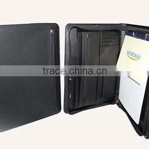 Wholesale Business Leather Portfolio With Zipper and Calculator and Notepad thumbnail-1
