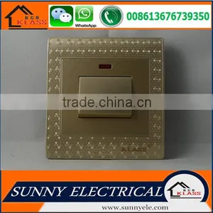 KB6 Best Sale Painting Golden Good Quality Electric Popular Wall 20A Red Switch With Neon With CE Certification thumbnail-1