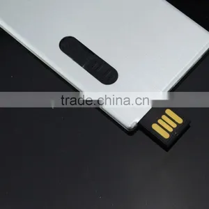 Super Slim Aluminum Material USB Flash Drive Push Button,Grade A Chips Credit Card Business USB Memory Stick Custom Painting thumbnail-2