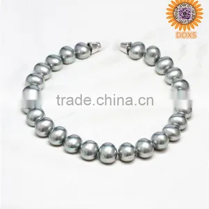AAAA+ Rainbow Peacock Oval Real Southsea Shell Pearl Necklace thumbnail-2