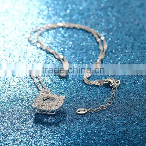 925 Sterling Silver Dancing Stone Pendant Necklace SPG912W thumbnail-4