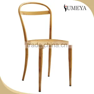Hotel Furniture Dining Room Restaurant Chair Steel Frame Bended Plywood Wood Design Dining Chair thumbnail-4