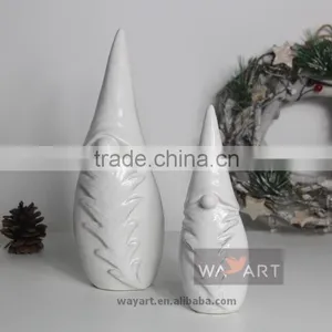 Lovely White Ceramic Santa Claus With A Full Beard For Christmas Decoration thumbnail-1