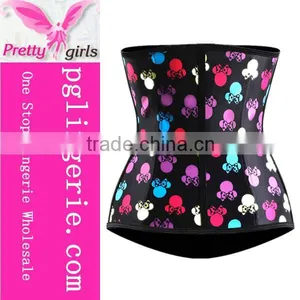 Butterfly Pattern Latex Rubber Waist Training Made Printed Latex Corset thumbnail-3