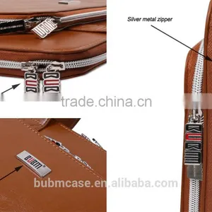 Fashionable PU Leather BUBM BROWN Waterproof Solid Color Tablet Computer Sleeve Case thumbnail-5