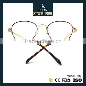 High Quality Retro Round Glasses Men Metal Eyeglasses Demi Color Prescription Lens Spectacle Optical Frames 307 thumbnail-3