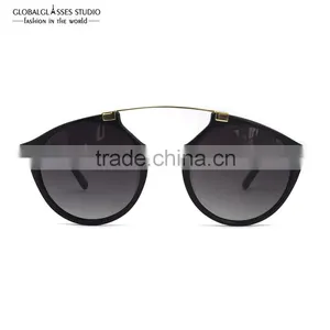 Shinny Gold Metal Brow Bar Sunglasses Women Designer Sunglasses Fashion Summer Style Black /Demi Havana Color 6604C thumbnail-4