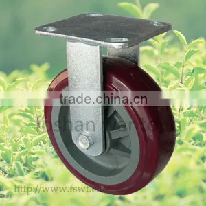 Heavy Duty PVC Wheel, Top Plate 125mm Fixed Industrial Caster thumbnail-1